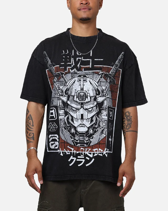 The Anti Order Warrior Clan T-Shirt Black Wash-- Jersey Fabric Tulle Fabric Batik Fabric