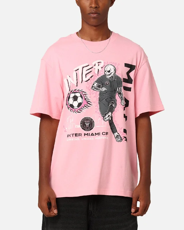 Mitchell & Ness Inter Miami CF Flame 2.0 T-Shirt Light Pink-- Mesh Canvas Denim