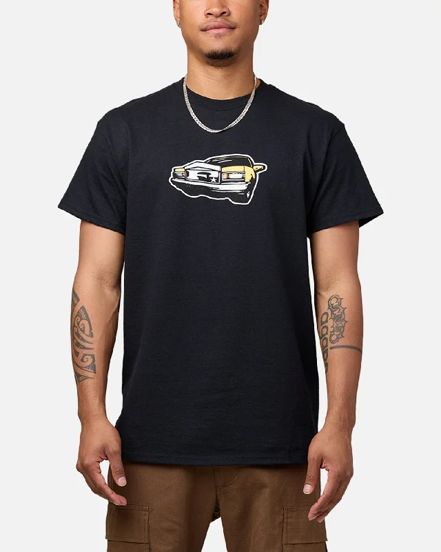 Felt Driveway T-Shirt Black-- Boxy Fit Fitted Loose
