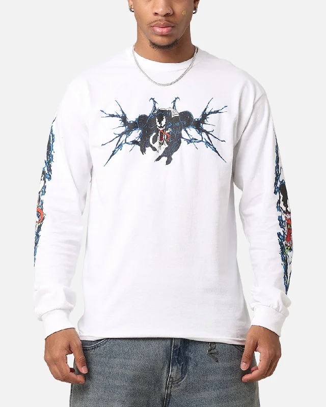 Goat Crew Marvel Spider-Man Y2K Venom Long Sleeve T-Shirt White-- Anti-Pilling Machine Wash Handmade