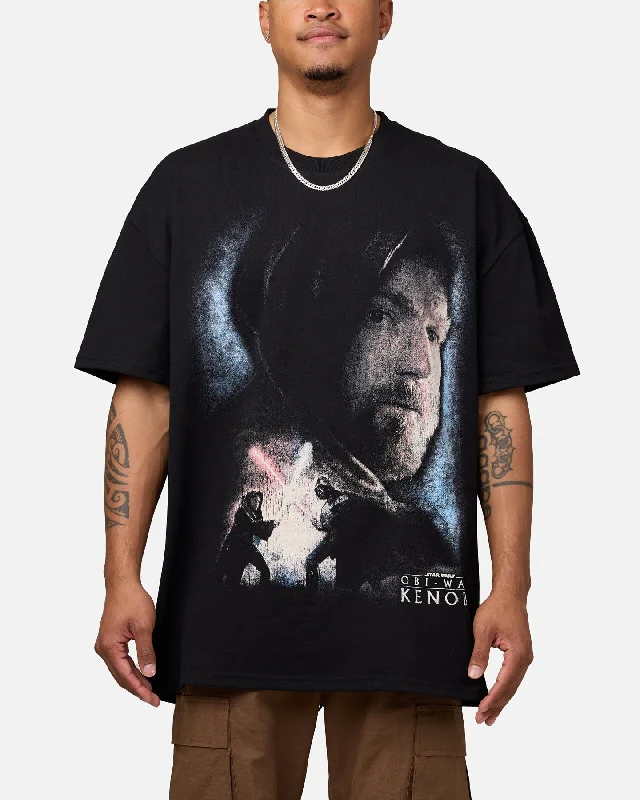 Star Wars Obi Wan Heavyweight T-Shirt Black-- Hooded Caped Shawl Collar