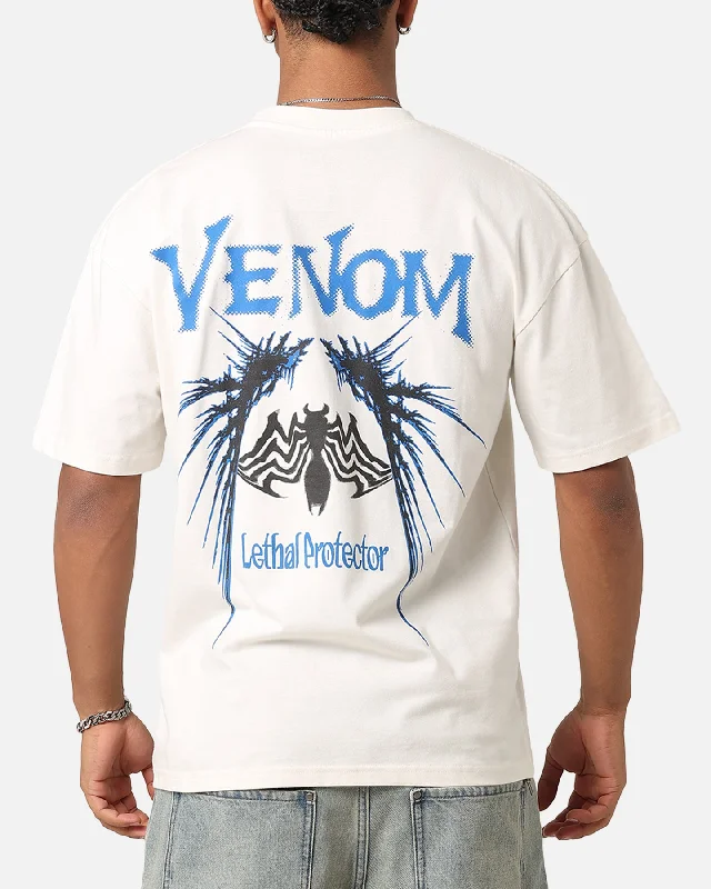 Goat Crew Marvel Spider-Man Y2K Venom T-Shirt Off White-- Collared T-Shirt Boat Neck A-Line