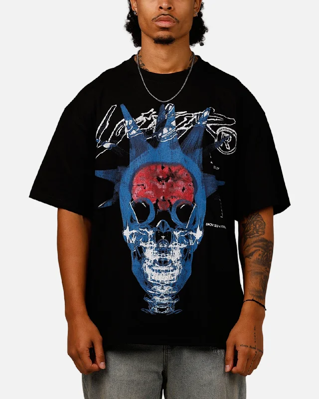 Loiter Brain Rot Vintage T-Shirt Black-- Front Pockets Side Pockets Patch Pockets