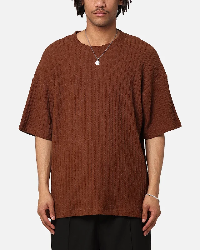 XXIII Karl Knit T-Shirt Brown-- Terry Blend Velvet Blend Canvas Blend