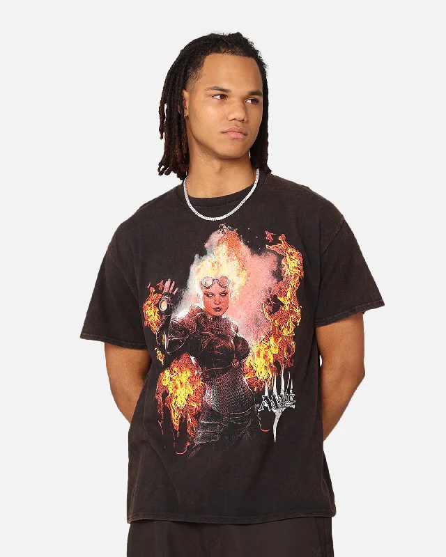 Goat Crew X Magic: The Gathering Chandra Vintage T-Shirt Black -- Basic T-Shirt Crew Neck Short Sleeve