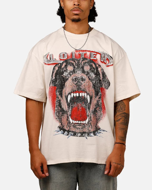 Loiter Dog House Vintage T-Shirt Off White-- Graphic Embroidered Appliqued