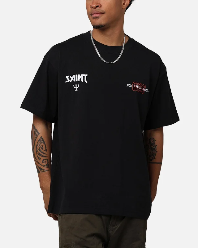 Saint Morta Death Wish Patrol T-Shirt Black-- Denim Fabric Leather Fabric Suede Fabric
