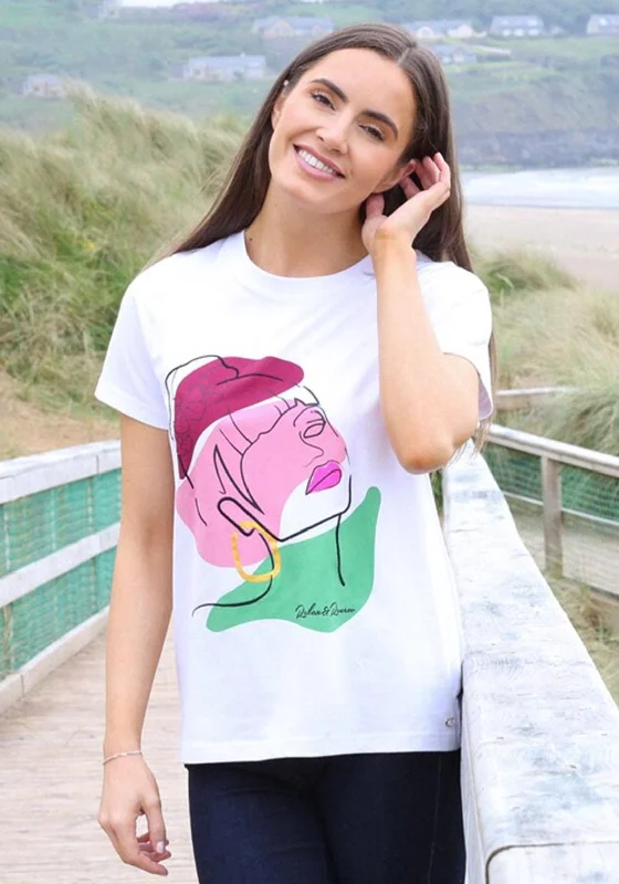 Rant & Rave Zoey Graphic T-Shirt, White-- Oversized T-Shirt Spandex breathable