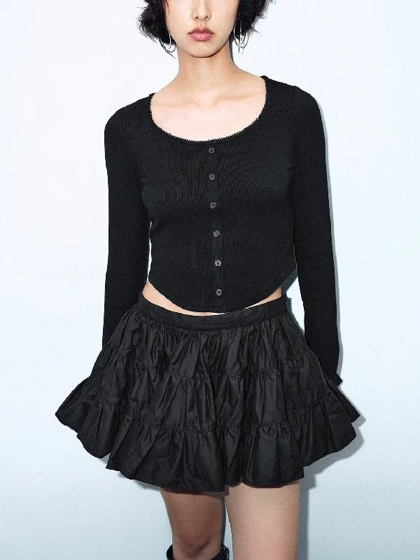 Button Up Skinny T-Shirts-- Chenille Blend Fleece Blend Nylon Blend