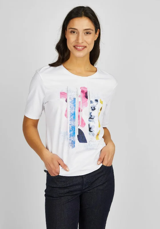 Rabe Embellished Graphic Print T- Shirt, White-- Layered Multi-layer Single Layer