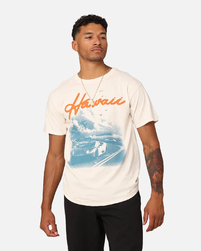 Goat Crew Hawaii Car T-Shirt Off White-- Houndstooth Herringbone Solid