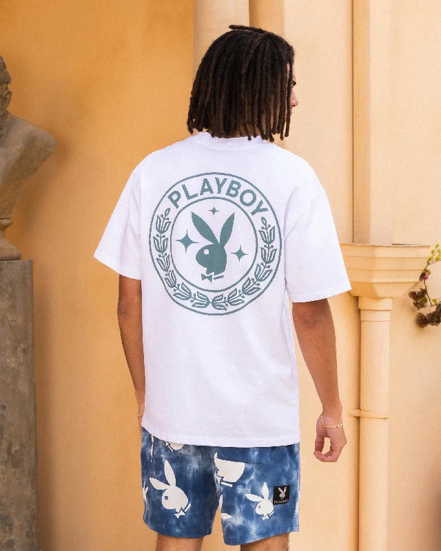 Playboy By Culture Kings A Class T-Shirt White-- Mesh Canvas Denim