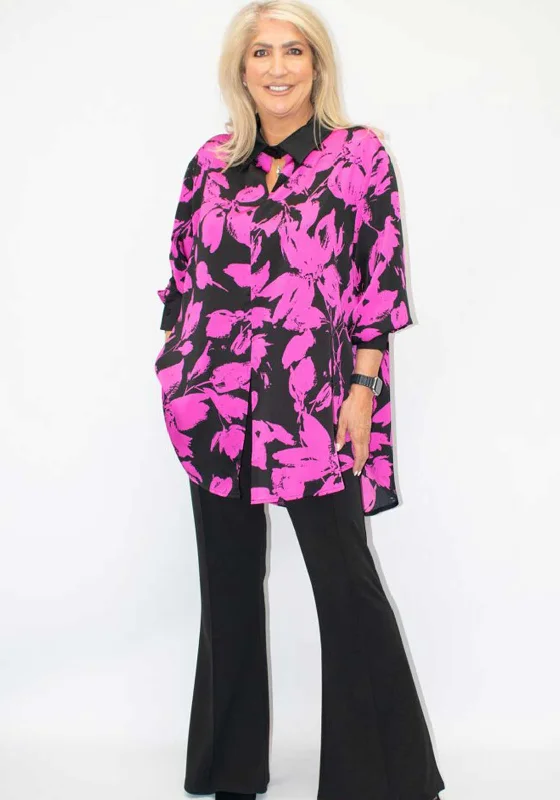 Malissa J Floral One Size Shirt, Pink-- Terry Blend Velvet Blend Canvas Blend