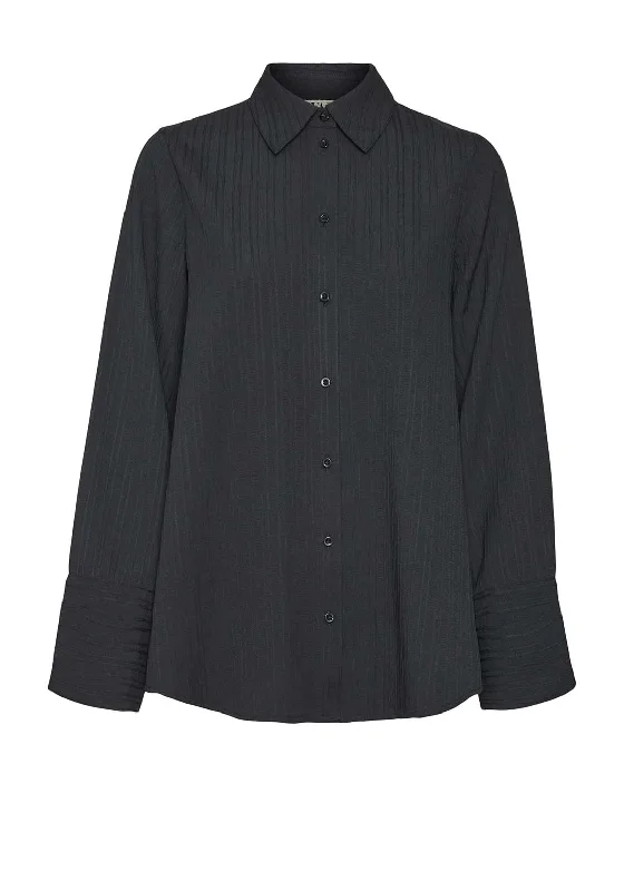 Vero Moda Aware Neneh Textured Shirt, Black-- Striped Floral Plaid