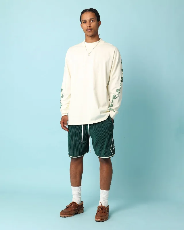 Carré Rosebowl Oversized Long Sleeve T-Shirt Off White-- Lace Blend Ribbed Blend Corduroy Blend