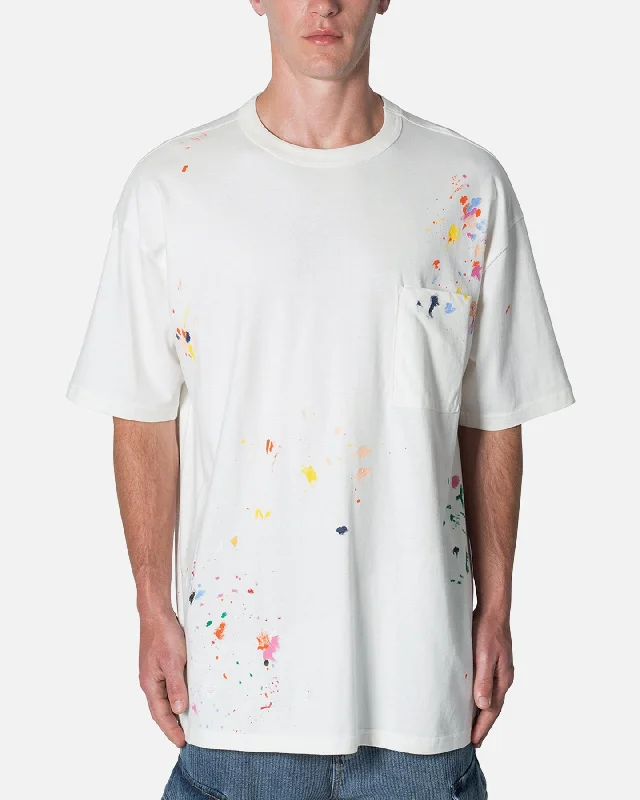 MNML Paint Splatter T-Shirt Off White-- Polka Dot Checkered Tartan