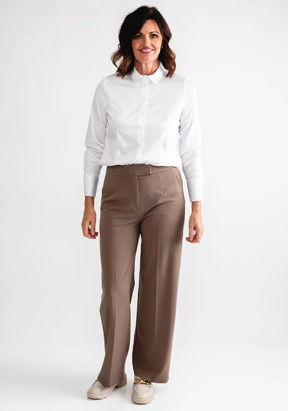 Eterna Womens Classic Shirt, White-- Striped Floral Plaid