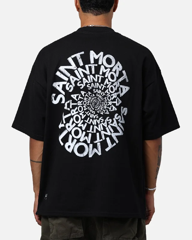 Saint Morta Vortex Mock T-Shirt Black-- Mesh Fabric Canvas Fabric Denim Fabric