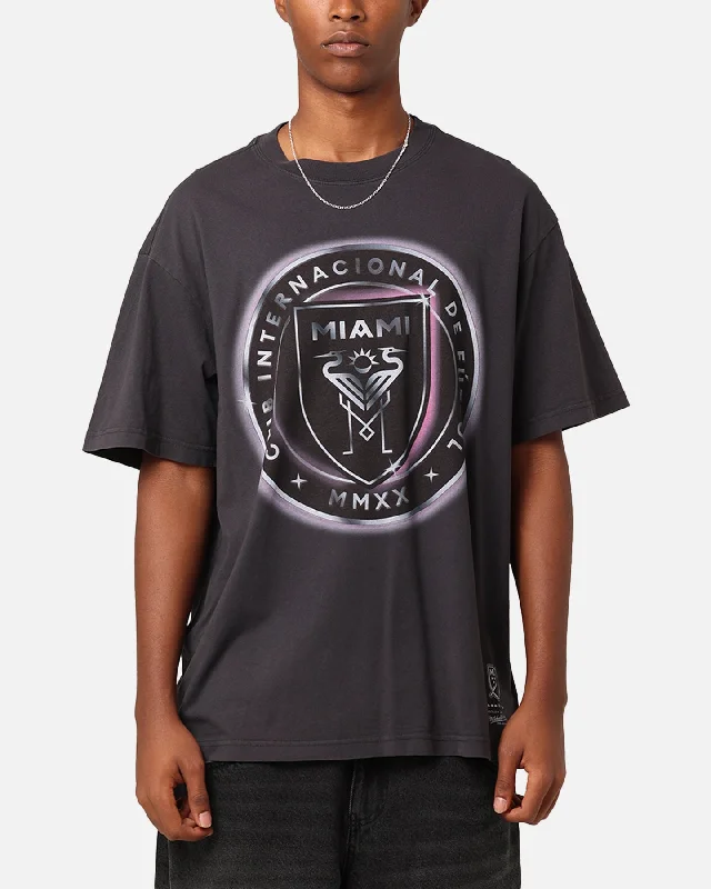 Mitchell & Ness Inter Miami CF Chrome Spray T-Shirt Faded Black-- Lace Blend Ribbed Blend Corduroy Blend