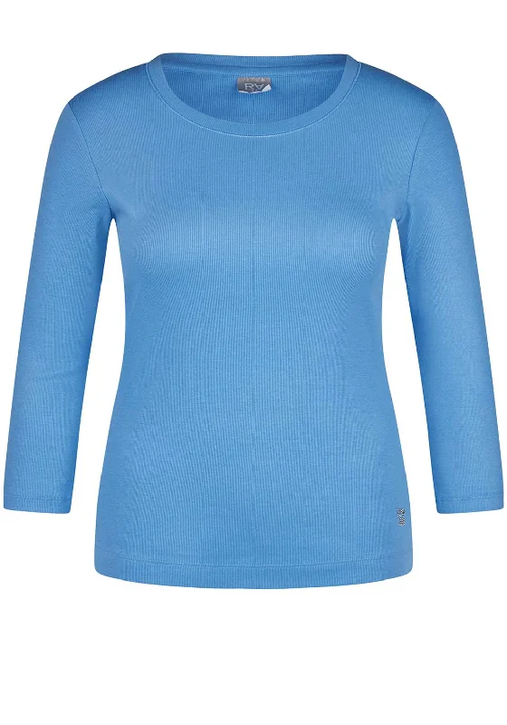 Rabe Ribbed T Shirt, Blue-- Chenille Fabric Brocade Fabric Lace Fabric
