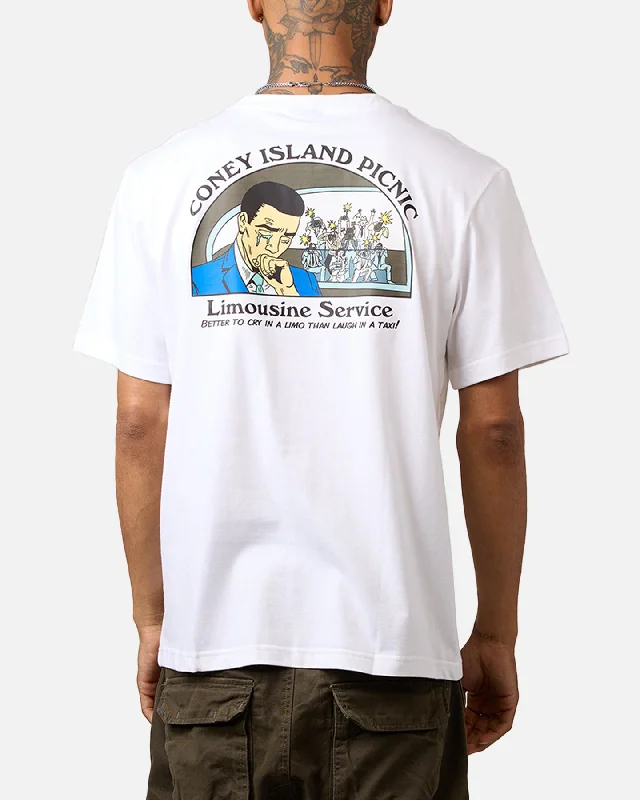 Coney Island Picnic Limo T-Shirt White-- Cotton Fabric Linen Fabric Terry Fabric