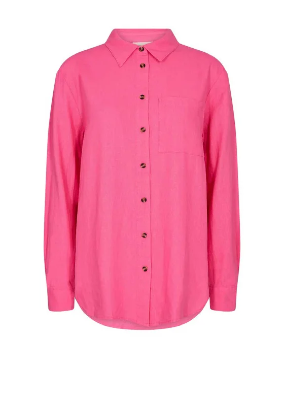 Freequent Lava Linen Shirt, Carmine Rose-- Nylon Fabric Polyester Fabric Spandex Fabric