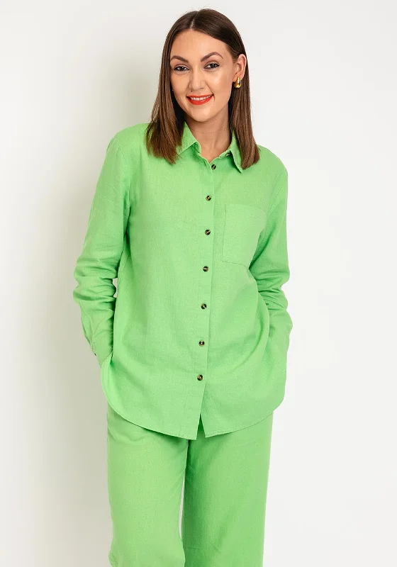 Freequent Lava Linen Shirt, Bud Green-- Chenille Blend Fleece Blend Nylon Blend