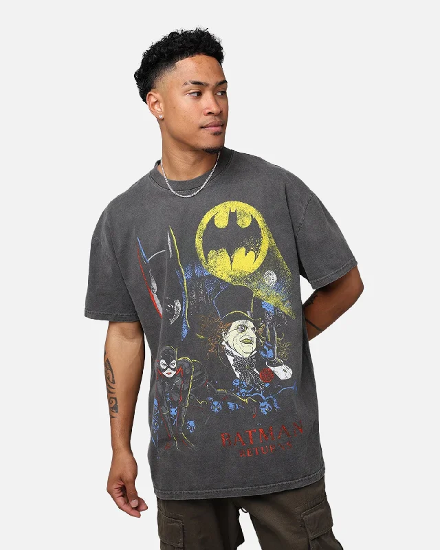 American Thrift X DC '92 Batman Heavyweight Vintage T-Shirt Washed Black-- Chenille Blend Fleece Blend Nylon Blend
