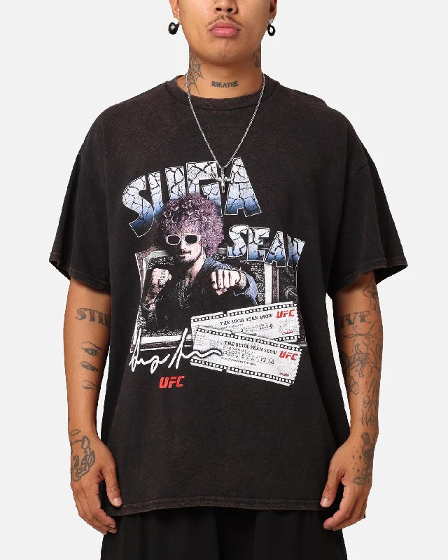UFC By Goat Crew Suga Show Vintage T-Shirt Black Wash-- Cashmere Blend Cotton Blend Poly Blend