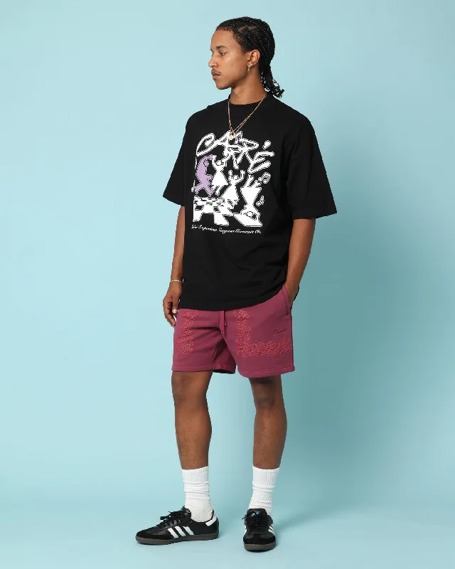 Carré Dinner Party Oversized T-Shirt Black-- Hooded Caped Shawl Collar