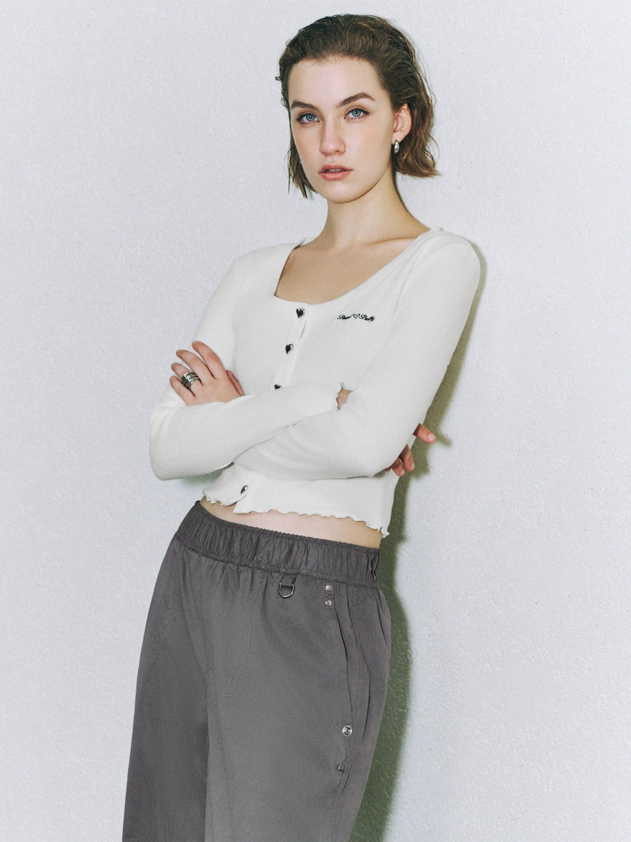 Skinny Ruffle Hem T-Shirts-- Elasticated Padded Insulated