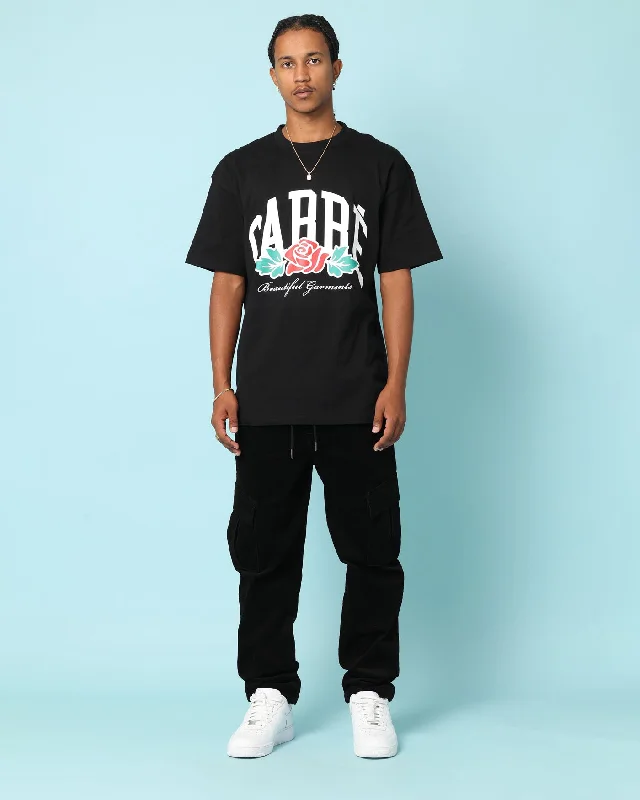 Carre Rosey Oversized T-Shirt Black-- Print Jacquard Patchwork