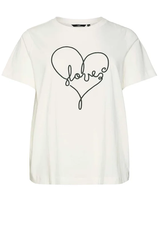 Vero Moda Curve Fea Cropped Graphic T Shirt, White-- Polka Dot Checkered Tartan