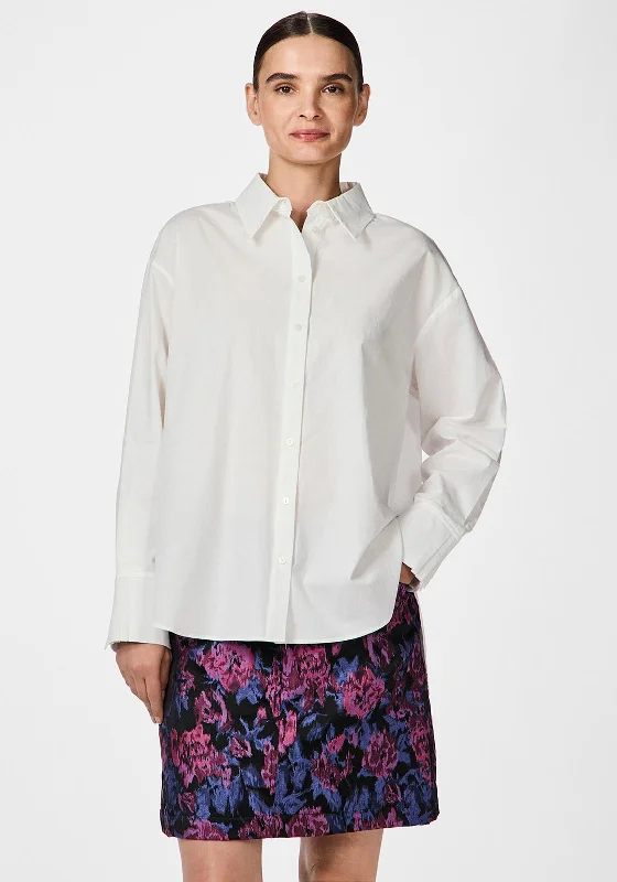 Y.A.S Hilde Cotton Shirt, White-- Knit Fabric Woven Fabric Fleece Fabric