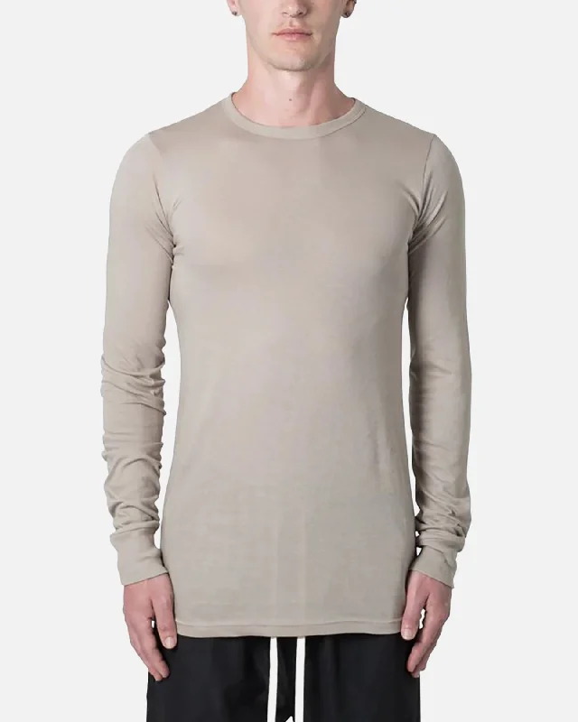 MNML Sheer Knit Jersey Long Sleeve T-Shirt Bone-- Faux Fur Fabric Real Fur Fabric Shearling Fabric