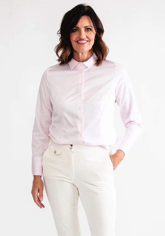 Eterna Womens Classic Shirt, Pink-- Polka Dot Checkered Tartan