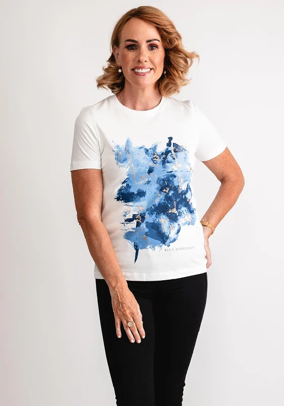 Gerry Weber Abstract Print Graphic T-Shirt, White-- Machine Wash Dry Clean Hand Wash