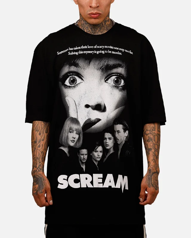 Bioworld Vintage Scream T-Shirt Washed Black-- Lace Blend Ribbed Blend Corduroy Blend