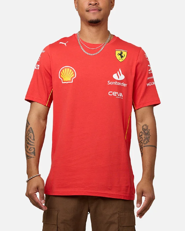 Puma X Scuderia Ferrari 2024 Team T-Shirt Burnt Red-- Handmade Hand-knitted Hand-woven