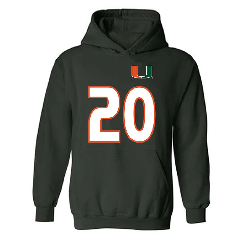 Miami - NCAA Women's Soccer : Reese Wheeler - Replica Shersey Hooded Sweatshirt Hoodie with Button Placket Classic Preppy