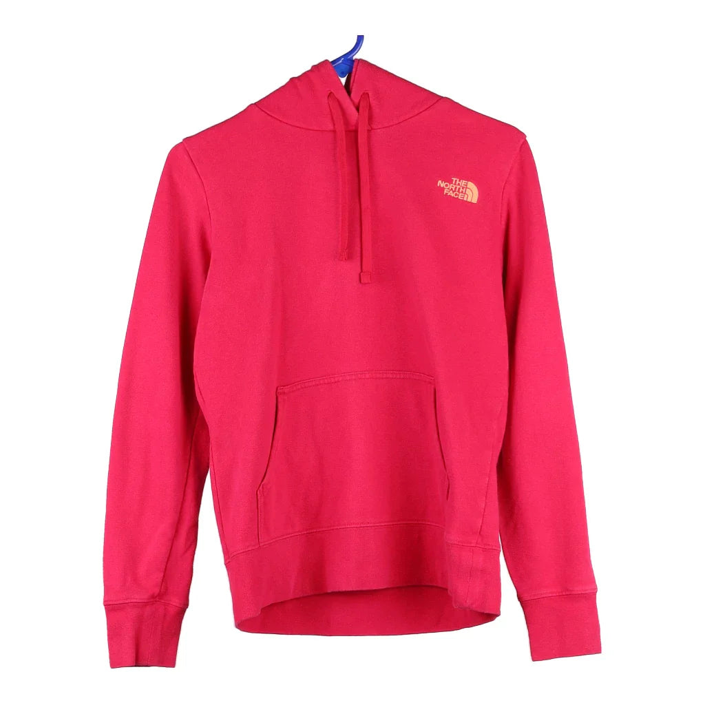 The North Face Hoodie - Small Pink Cotton Blend Hoodie with Slim Fit Tailored Modern