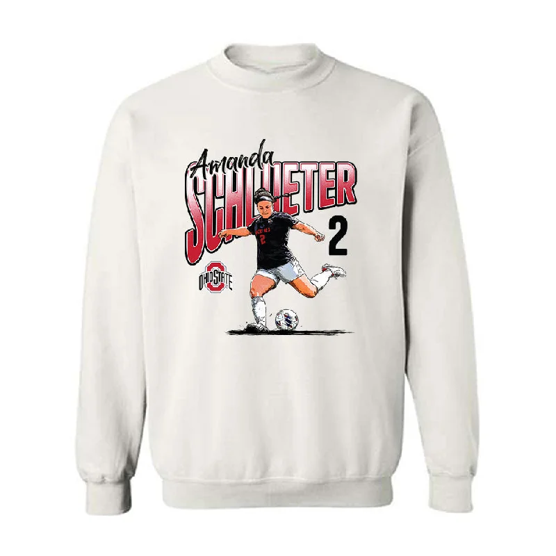 Ohio State - NCAA Women's Soccer : Amanda Schlueter - Crewneck Sweatshirt Hoodie with Hood Adjustable Protection