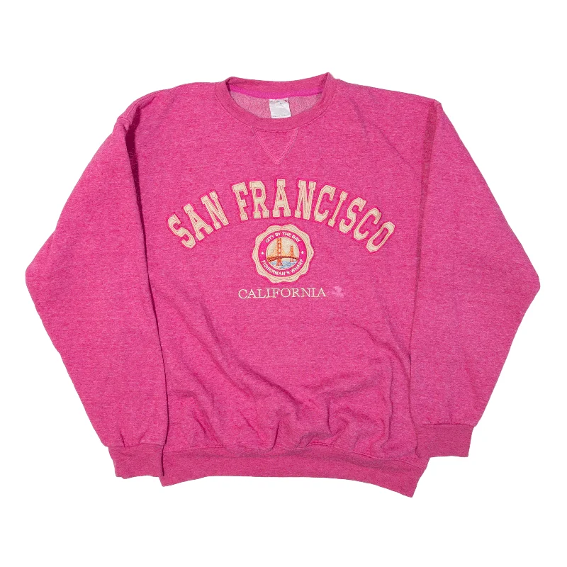 TEEMAX Resortwear San Francisco California USA Sweatshirt Pink 90s Womens L Hoodie with Zipper Versatile Modern TEEMAX Resortwear San Francisco California USA Sweatshirt Pink 90s Womens L Hoodie with Zipper Versatile Modern