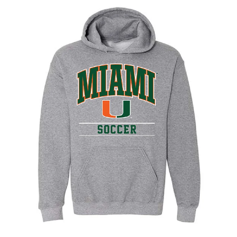 Miami - NCAA Women's Soccer : Reese Wheeler - Classic Shersey Hooded Sweatshirt Hoodie with Hem Frayed Vintage Worn