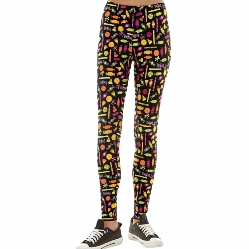 NO COMMENT - Halloween candy leggings Fashionable Tummy Control Leggings