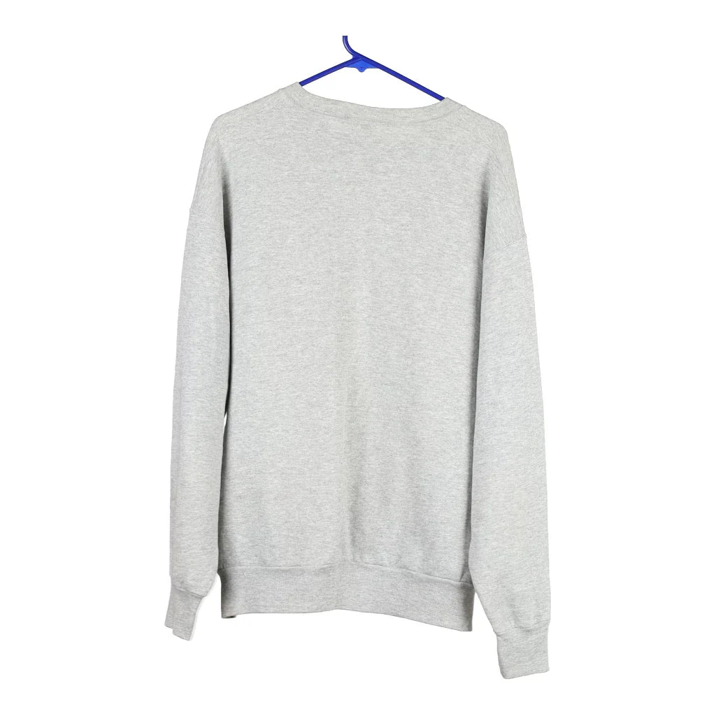 Mega International Fruit Of The Loom Graphic Sweatshirt - XL Grey Cotton Blend Hoodie with Color Block Contrast Stylish