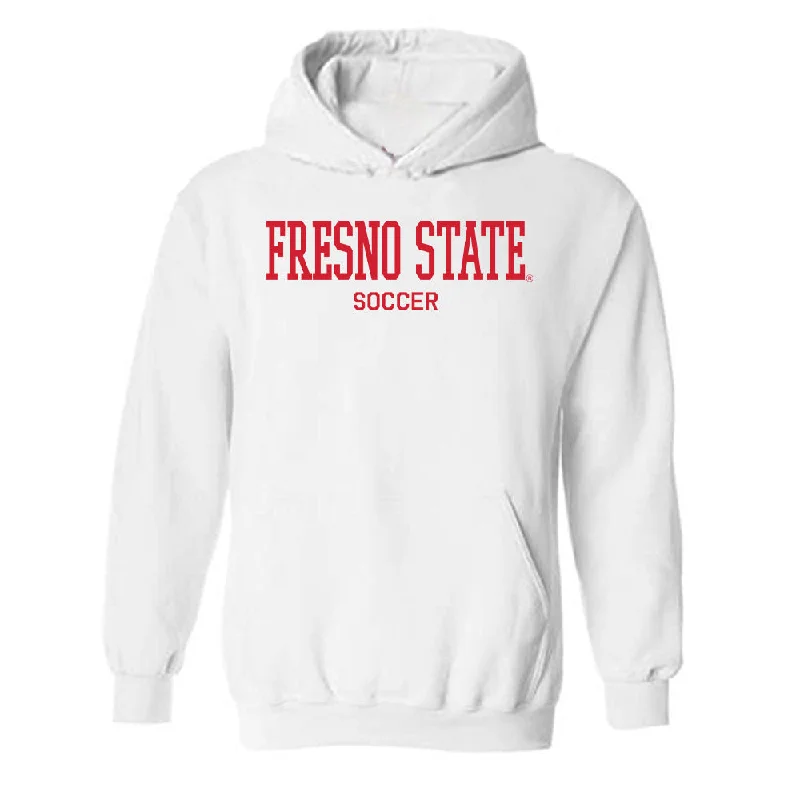 Fresno State - NCAA Women's Soccer : Anaya Shelton - Generic Shersey Hooded Sweatshirt Hoodie with Button Placket Classic Preppy
