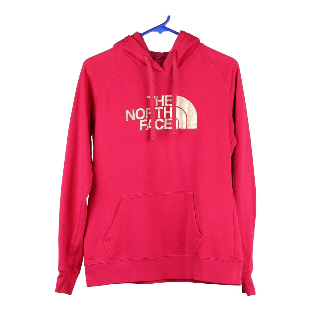 The North Face Hoodie - Small Pink Cotton Blend Hoodie with Contrast Stitching Detailed Premium