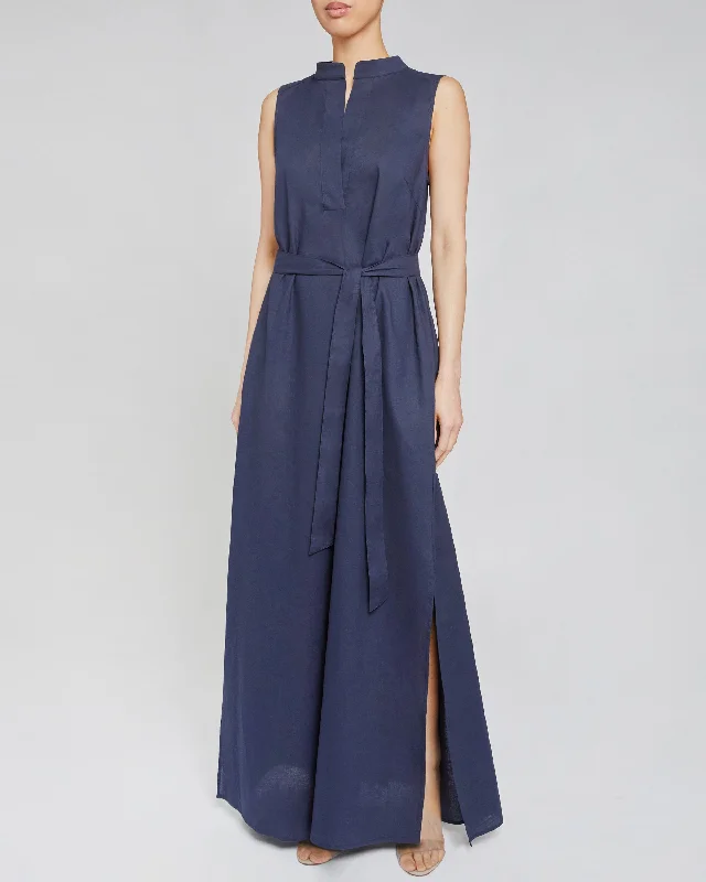 LUCY Sleeveless Relaxed Maxi Cotton Dress empire Waist empire