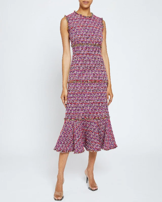 ANDI Sleeveless Fit and Flare Sheath Dress in Lightweight Modern Tweed Tunics Designer luxury ANDI Sleeveless Fit and Flare Sheath Dress in Lightweight Modern Tweed Tunics Designer luxury